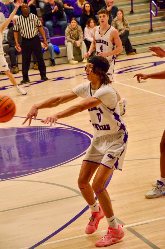 Delmarva Christian senior Seth Mifflin keeps the ball moving.