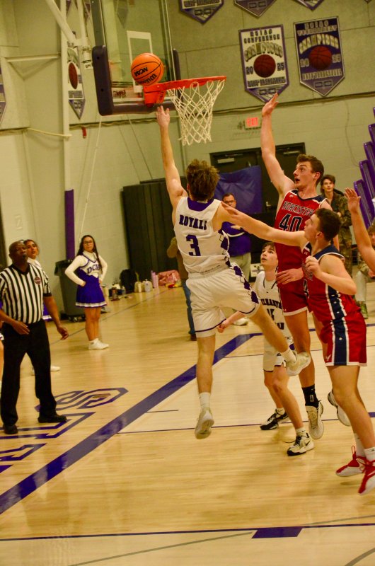 Delmarva Christian junior Noah Barbrow uses the glass.