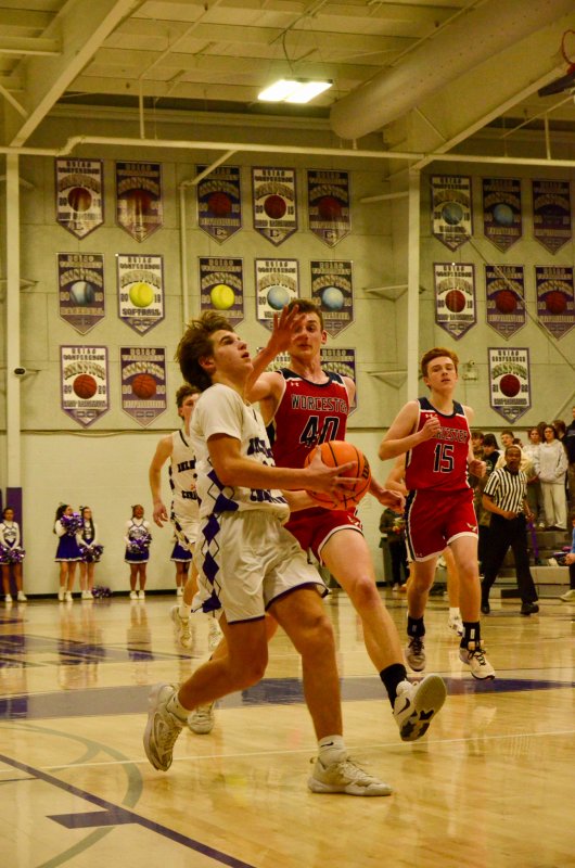 Delmarva Christian junior Josh LoRusso heads up to the cup.