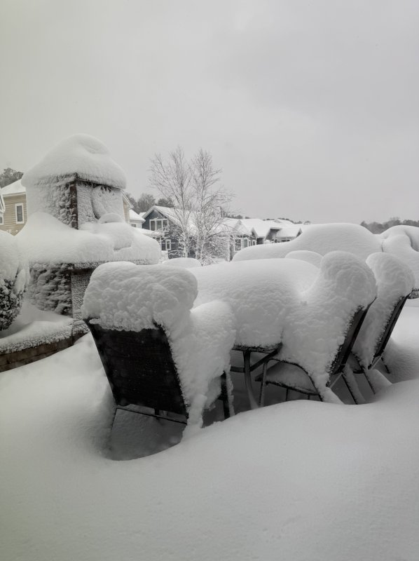 Coastal Club in Lewes has seen warmer days in Jeanne Simon’s photo of snow-covered patio furniture.