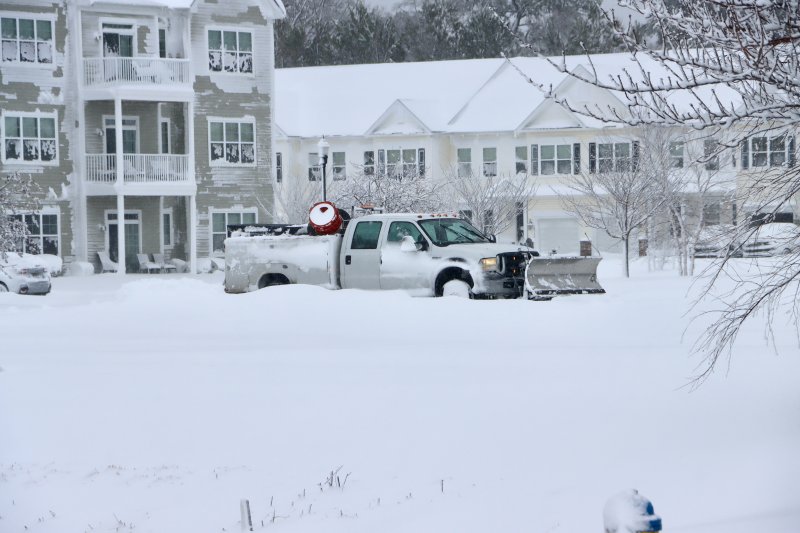 A plow was busy clearing out the Grande at Canal Point on the morning of Feb. 23. BILL SHULL PHOTO