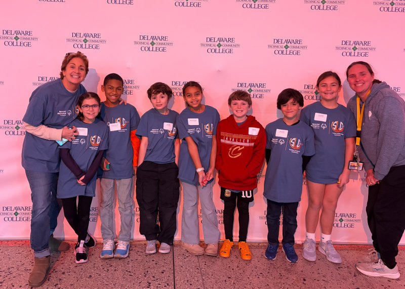 Love Creek Elementary students and educators at the Special Olympics Student Leadership Conference are (l-r) Melissa Cooke, Zelie Zimmer, Chance Everson, Zane Derti, Naomi Rodriguez, Ben Kuns, Javier Ruiz, Gabby Getz and Constance Bean. SUBMITTED PHOTOS