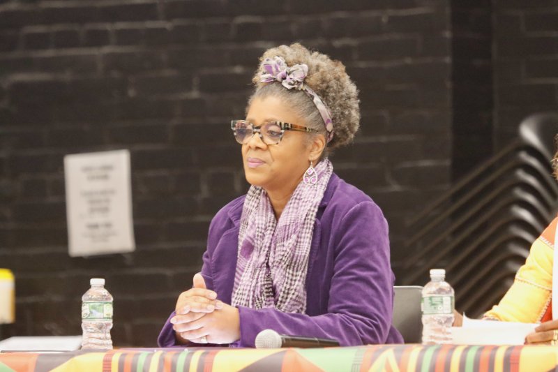 Trina Brown-Hicks spoke for her sister, Deborah Robinson, who was not able to attend the event. “The playground was an integral part of my life, reminiscing of those days gone by brings a smile to my face,” Brown-Hicks said reading from her sisters memories.