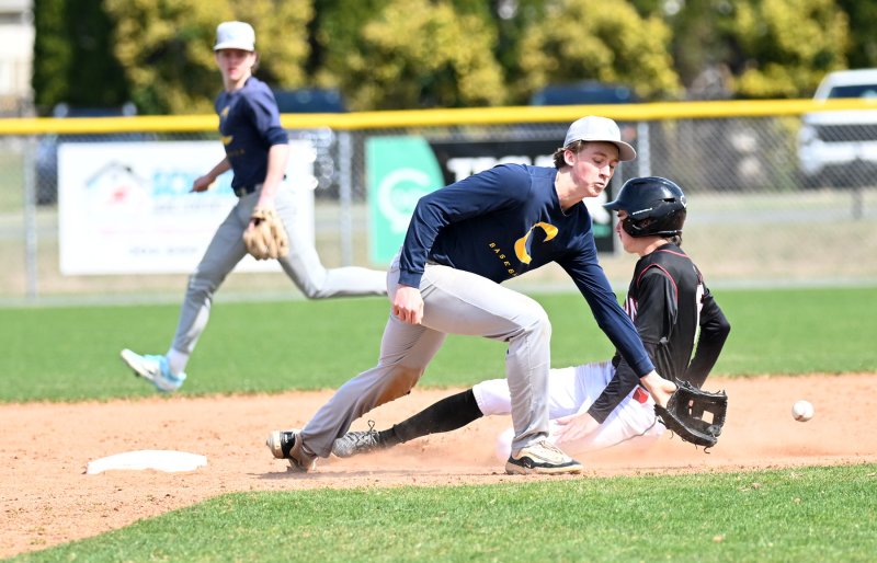 Cape shortstop Joe Ruark makes a play close at second.