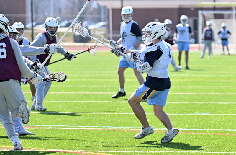 Vikings sophomore Alan Grapski shoots and scores his second goal of the game.