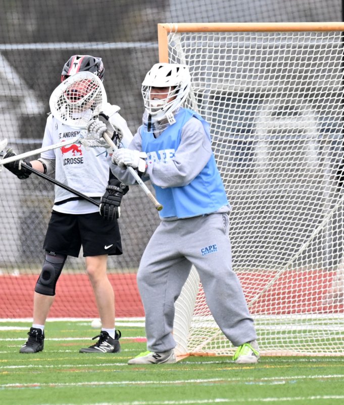 Cape junior Patrick Little held down the cage in the St. Andrew’s game.