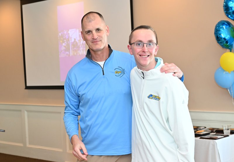 Head coach Steve Re honored his equipment and supply manager Zachary Simpler.