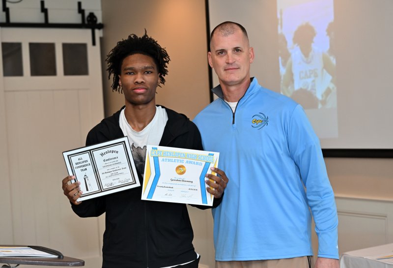 Junior Geordan Downing receives second-team All-Henlopen North and Top 15 South.