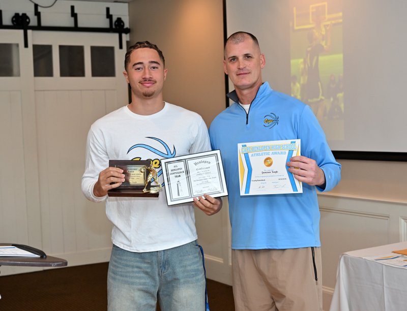 Cape junior Jameson Tingle receives first-team all-state and the Team MVP Award.