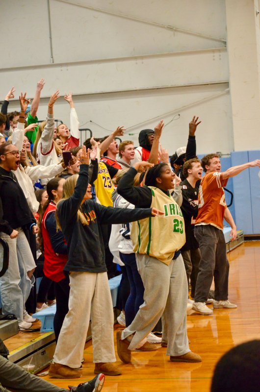 A three-pointer late in the second-quarter had the student section partying.