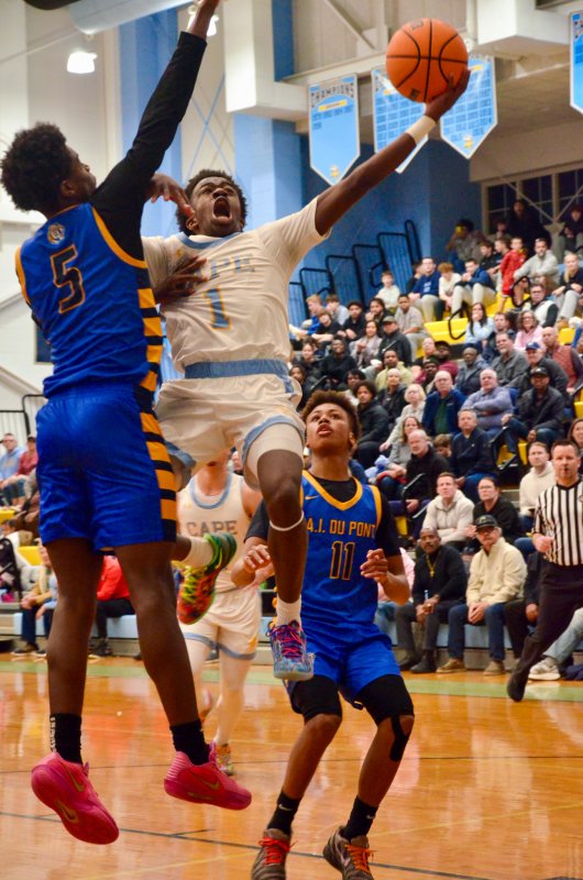 Cape junior Steve Sivels is fearless when he elevates in the lane.