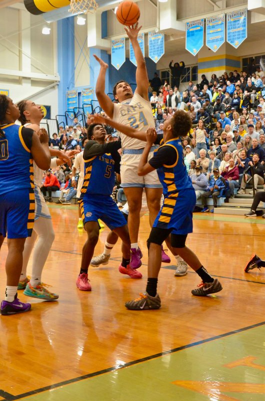 Cape senior Dell Richards finishes inside.