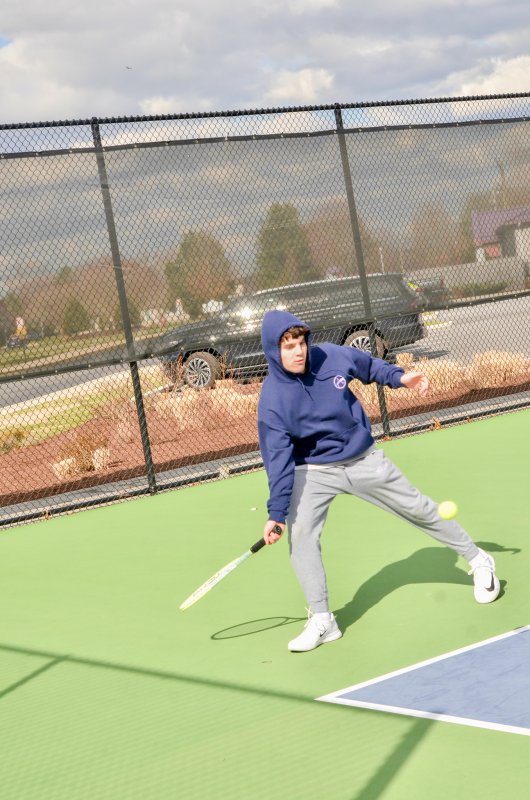 Sussex Academy freshman Charlie Bowman swiped his singlet for a racket for spring.