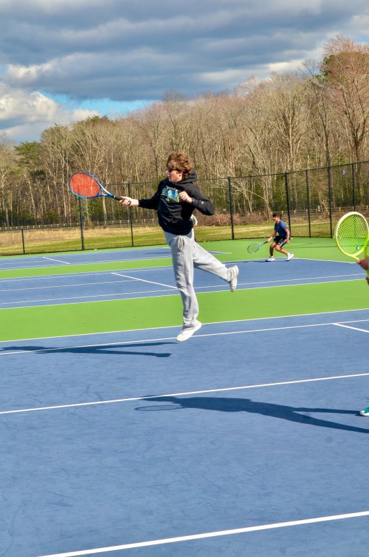 Sussex Academy senior Alec Dukes takes flight.