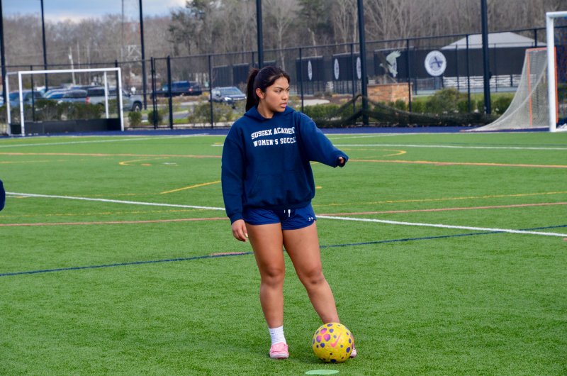 Seahawks senior Yuvia Velasquez-Juarez watches drill instructions.