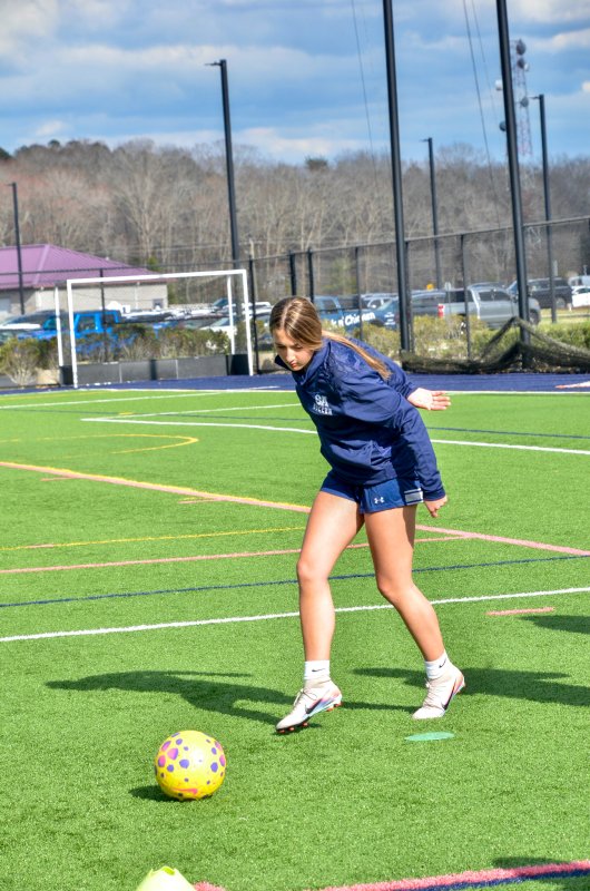 Sussex Academy sophomore Isabella Laupert-Visioli passes the ball.