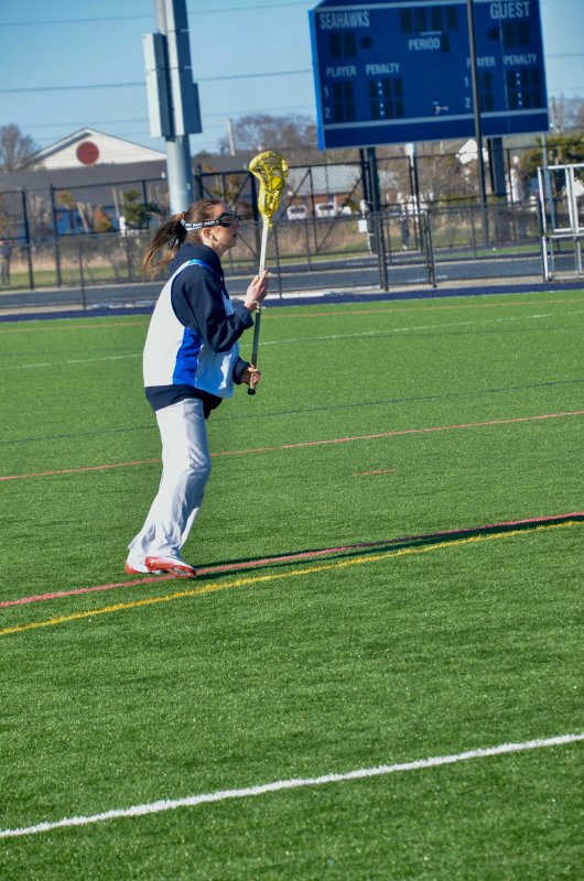 Sussex Academy senior Shea Danahy looks for passing options.