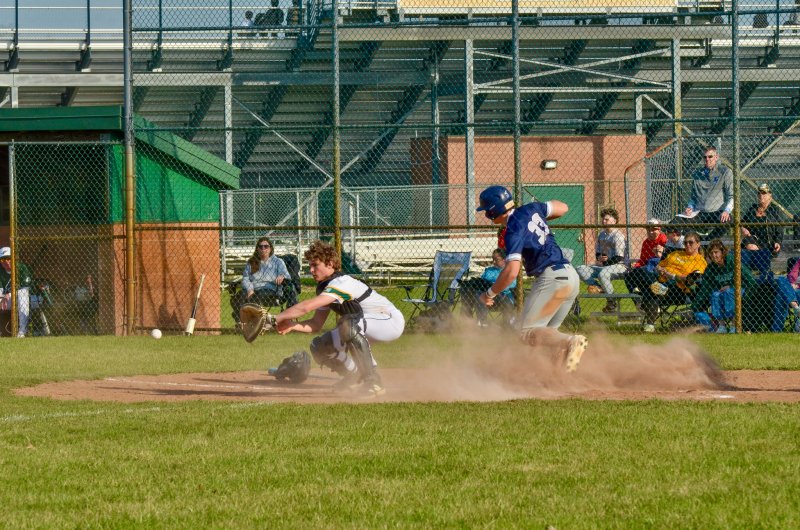 Seahawks sophomore Mason Glover slides in well ahead of the ball.