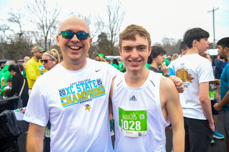 Cape cross country coach Matt Lindell and runner Brayden Redd.