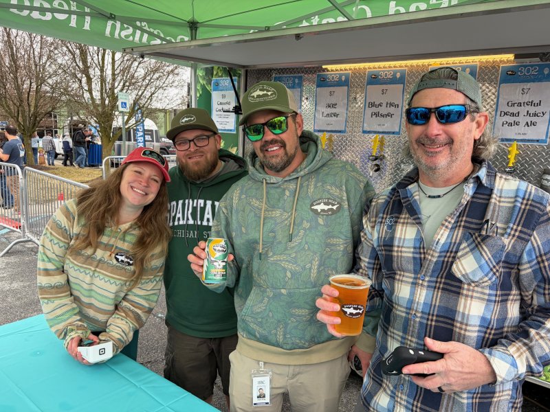 Pouring for the masses are (l-r) Amber Otteni, Nate Iamurri, Jason King and Dave Vezmer.