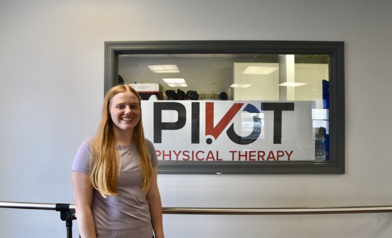 Aspiring physical therapist Sydney Whetzel interns with Pivot Physical Therapy.