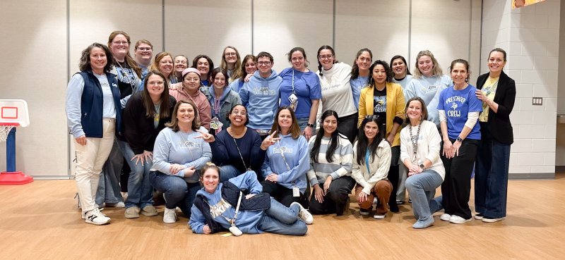 Little Vikings Preschool staff who helped plan and host the family engagement night are in back (l-r) Wendy Harrington, Bethany Tyndall, Kristine Davis, Jenny Chalmers, Debbie Aagotnes, Kristin Barth, Julia Ewing, Romaine Fitzgerald, Caleb Pavase, Sarah Eisenberger, Paige Kressley, Shannon Evangelista, Denise Garcia, Tammy Johnson, Jordan Waggoner, Roxanne Sordi and Elizabeth Cherico. In the middle are Katie Goldsborough, Selena Purata, and Molly Lukaszewicz. In the first row are Jennifer Williams, Jacqueline Mcdonald, Charity Elliott, Jaanai Chavez-Gaspar, Silvana Yunis and Jennifer Barnes. In front is Kaylee Cox. SUBMITTED PHOTOS