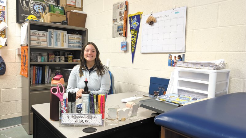 Hollyann Wettstein is one of two athletic trainers at Cape Henlopen High School. She just finished her second year of coaching the girls’ wrestling team, with this past season marking the first full regular season for the squad. AARON R. MUSHRUSH PHOTOS