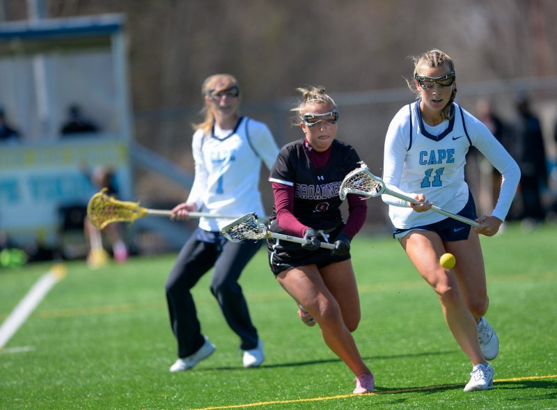 Ally Diehl and Harper Frye battle for the ball.