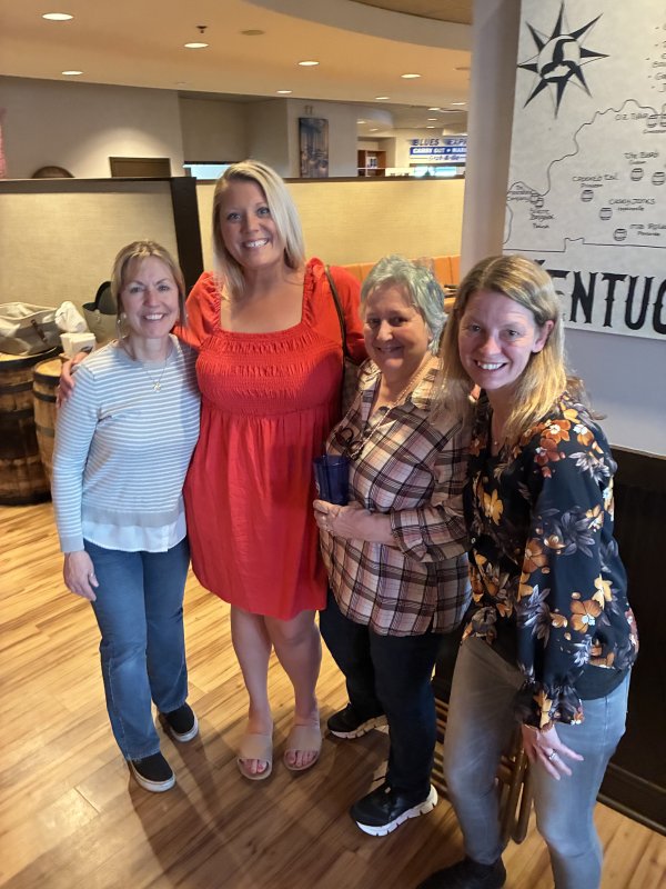 Sharing a smile during the fundraiser are (l-r) Jessica Nathan, Katie Sherman, Theresa Sponaugle and Charity Vernon.