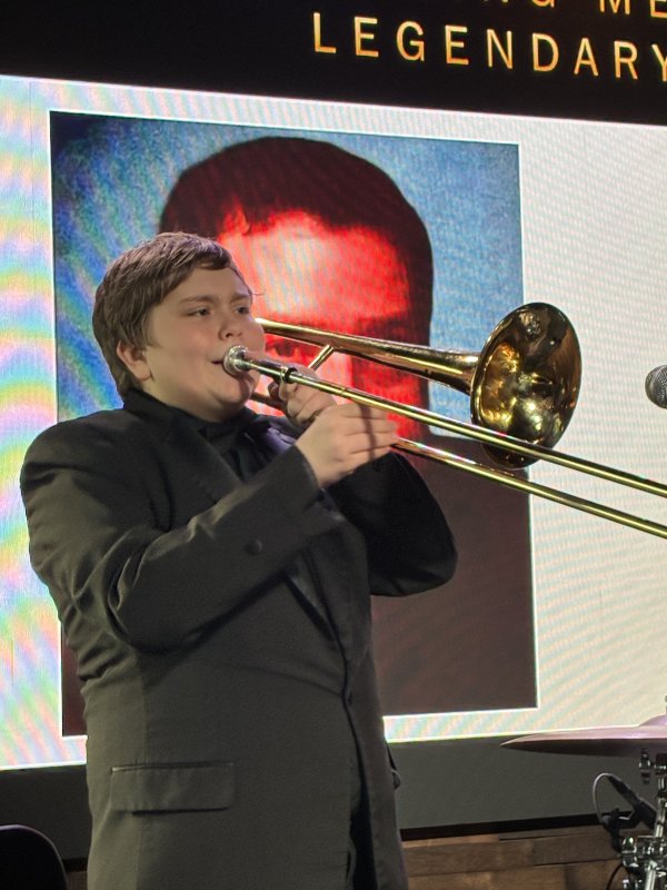 Trombonist Peyton Kelly is a freshman at Cape Henlopen High School.