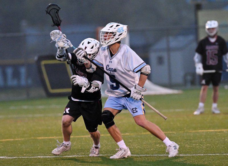 Senior Mason Jack wins a face-off in the fourth quarter.