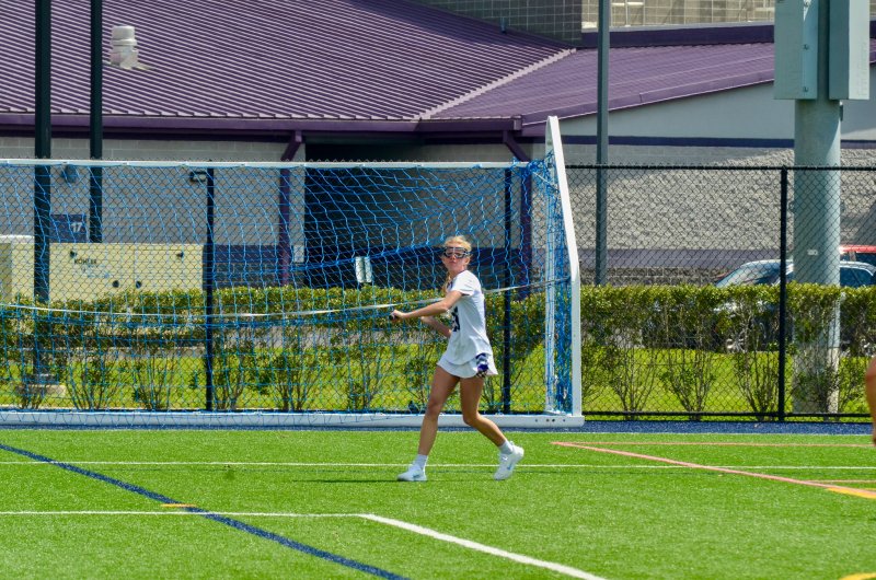 Seahawks junior June Hale passes the ball on offense.
