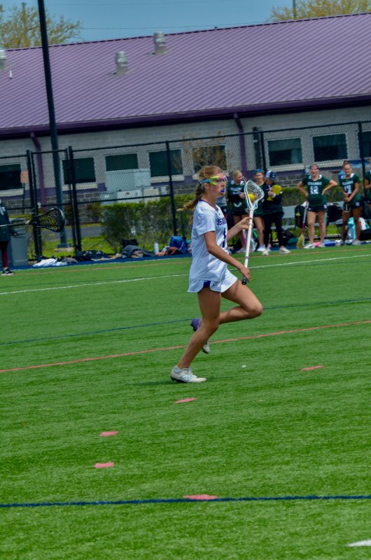 Sussex Academy sophomore Brooklyn Montgomery looks for teammates on a fast break.