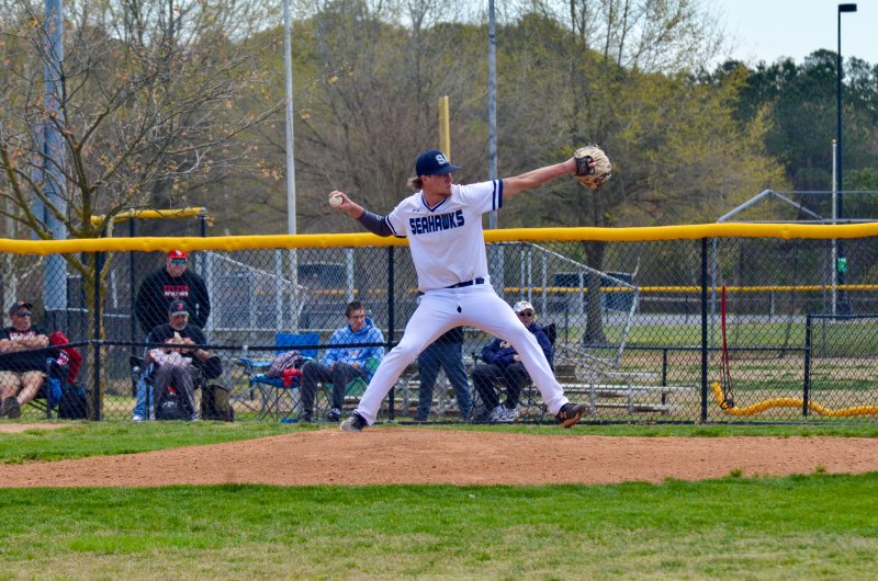 Sussex Academy senior Maddox Roberts started for the Seahawks in their spring break game against Conrad April 11. AARON R. MUSHRUSH PHOTOS