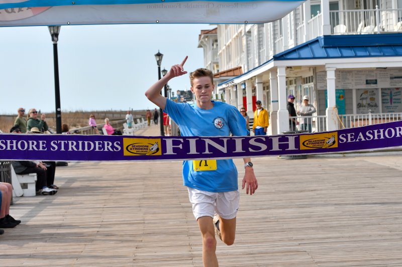 Blake Brown is the overall winner with a time of 16:47 in the Bunny Palooza 5K.