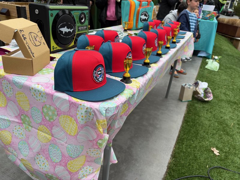 Winners at the egg drop event were given prizes in the form of Dogfish Head merch.