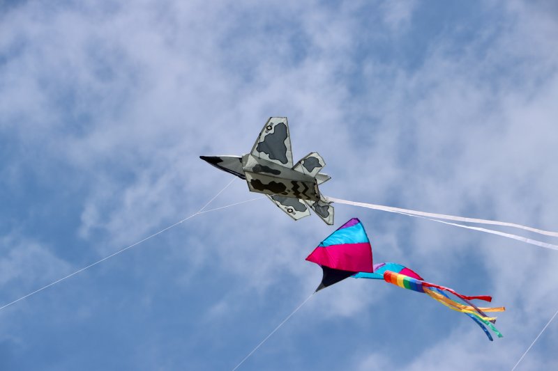 Fighter jets compete for airspace with a lot of other types of kites.