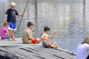 Fishing takes patience, which is a quality many children in the event do not have. Most tried for a few minutes, did other activities, and came back to put their lines in the water. BY RON MACARTHUR