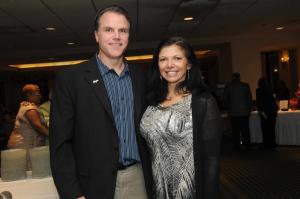 Sussex Family YMCA personal trainer and lifestyle coach Stacy Fulton enjoys the event with her husband Bob Fulton. BY STEVEN BILLUPS