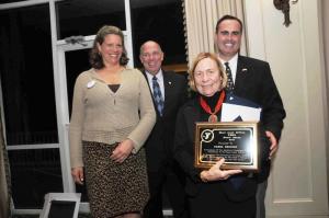 For her volunteer contributions to the Safe Kids Campaign and water safety week and for embodying the spirit of Mary Alice DeVane, Carol Belicki was given the Mary Alice DeVane Spirit Award. Shown are (l-r) aquatics director Laurie Weeks; Rep. Pete Schwarztkopf, D-Rehoboth; Belicki; and Sen. Ernie Lopez, R-Lewes. BY STEVEN BILLUPS
