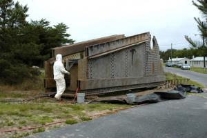 Cassidy Painting Sandblasts Rust And Dirt From Fort Miles Gun