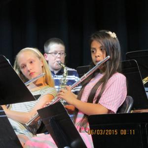 Students in the concert band concentrate on their performance. Pictured are (l-r) Kimberly Cooper, Alec Martin and Evelin Calderon-Castillo. SOURCE SUBMITTED