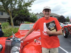 Bill Tattersall won the Jeff Baxter Mortgage Banking Team Award with his 1948 Triumph. SOURCE SUBMITTED