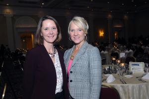 Taking a moment for a photo are Discover Bank Assistant CRA Amy Walls, left, and Sen. Bethany Hall-Long, D-Middletown. Hall-Long is chair of the Community and County Affairs Committee and a member of First State's Advisory Board. BY STEVEN BILLUPS