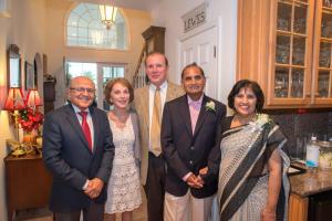 Gathering for a photograph are (l-r) Dr. Bhaskar Palekar, hosts Doris and Alan Lehman, Dr. Srihari Peri and Dr. Rama Peri.