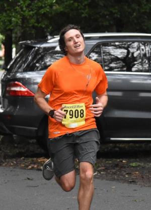 Andrew Gorlich, 31, of Milton, logs a time of 20:09. NICK ROTH PHOTO