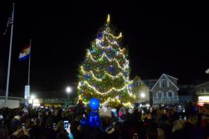 A colorful Christmas tree is the centerpiece of decorations throughout Rehoboth Beach. RON MACARTHUR PHOTO