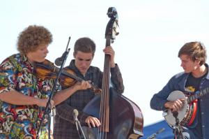 The fiddler group Psycho Exploding Orangutan includes Andrew Vogts, Frankie Nanna and Victor Furtado.