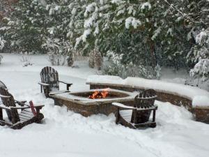 Nothing better than a fire pit, even in a snowstorm! This photo was submitted by Mary Beth Aring in Bay Front at Rehoboth, Lewes.