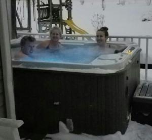 This is how you enjoy a snow day! Shown (l-r) are Wes Humphries, Traci Humphries and Abby E'Nama. Photo taken by Ed Humphries.